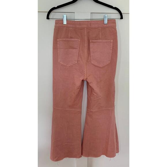 Free People Crop Flare Jeans in Pink Size 28 Denim High Rise Pockets Stretch - Picture 3 of 4